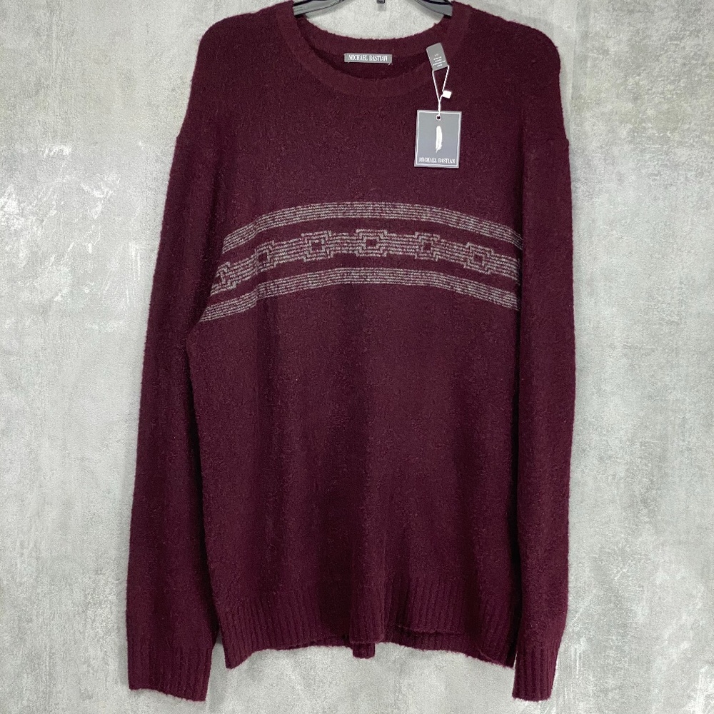 Michael Bastian Beetroot Burgundy Striped Boucle K